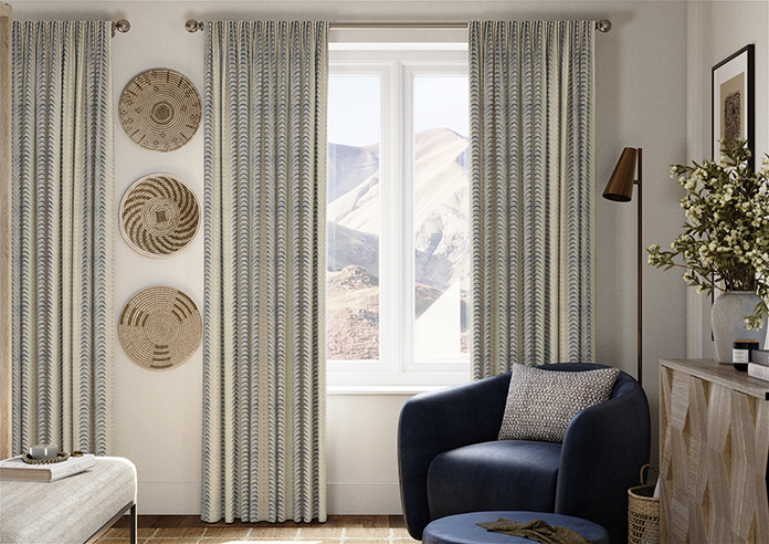 Land & Shore Fintra Stripe, Blue Red - Made to Measure Curtains - Image 3